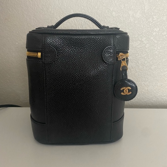 Authentic Chanel  Caviar Vanity case Cosmetic - Picture 3 of 12